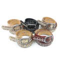 Leather belt factory colorful leather and rhinestone rivet belt